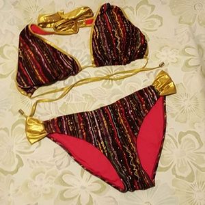 COOGI Purple and Gold bikini